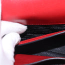 PRADA Chain Shoulder Bag Leather Red Silver Auth ka6268V-25