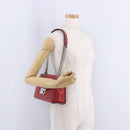 PRADA Chain Shoulder Bag Leather Red Silver Auth ka6268V-27