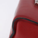 PRADA Chain Shoulder Bag Leather Red Silver Auth ka6268V-4