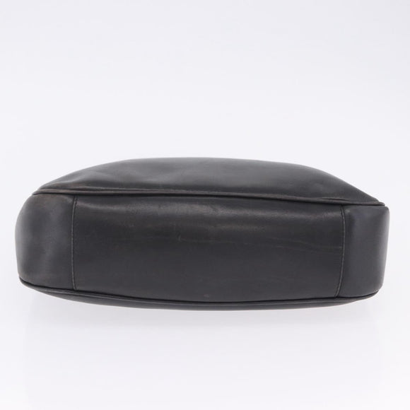 GUCCI Bamboo Hand Bag Leather Black Silver 001 1638 Auth ka6269