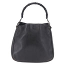GUCCI Bamboo Hand Bag Leather Black Silver 001 1638 Auth ka6269-13