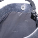 GUCCI Bamboo Hand Bag Leather Black Silver 001 1638 Auth ka6269-22
