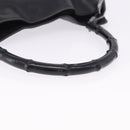 GUCCI Bamboo Hand Bag Leather Black Silver 001 1638 Auth ka6269-9