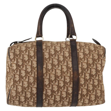 Christian Dior Trotter Canvas Hand Bag Brown Gold Auth ka627 - 0