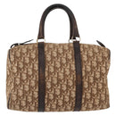 Christian Dior Trotter Canvas Hand Bag Brown Gold Auth ka627-13