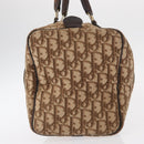 Christian Dior Trotter Canvas Hand Bag Brown Gold Auth ka627-3