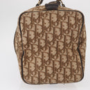 Christian Dior Trotter Canvas Hand Bag Brown Gold Auth ka627-4