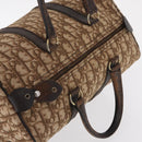 Christian Dior Trotter Canvas Hand Bag Brown Gold Auth ka627-7
