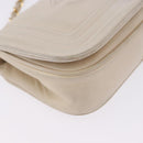 CHANEL COCO Mark Chain Shoulder Bag Lamb Skin Ivory Gold Tone CC Auth ka6278A-13