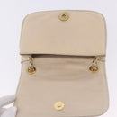 CHANEL COCO Mark Chain Shoulder Bag Lamb Skin Ivory Gold Tone CC Auth ka6278A-17