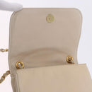 CHANEL COCO Mark Chain Shoulder Bag Lamb Skin Ivory Gold Tone CC Auth ka6278A-18