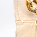 CHANEL COCO Mark Chain Shoulder Bag Lamb Skin Ivory Gold Tone CC Auth ka6278A-28