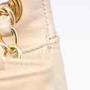 CHANEL COCO Mark Chain Shoulder Bag Lamb Skin Ivory Gold Tone CC Auth ka6278A-29
