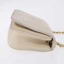 CHANEL COCO Mark Chain Shoulder Bag Lamb Skin Ivory Gold Tone CC Auth ka6278A-5