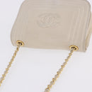 CHANEL COCO Mark Chain Shoulder Bag Lamb Skin Ivory Gold Tone CC Auth ka6278A-7