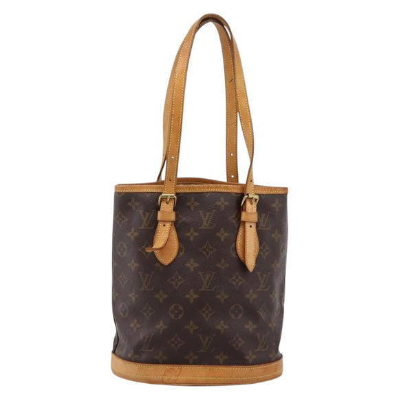 LOUIS VUITTON Monogram Bucket PM Shoulder Bag M42238 LV Auth ka6280