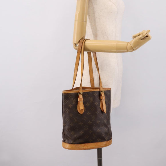 LOUIS VUITTON Monogram Bucket PM Shoulder Bag M42238 LV Auth ka6280