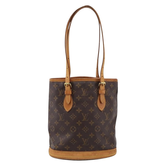 LOUIS VUITTON Monogram Bucket PM Shoulder Bag M42238 LV Auth ka6281