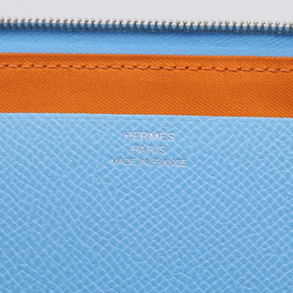 HERMES Nouveau To Go Ship Shoulder Wallet Leather Lavande Auth ka6284SM