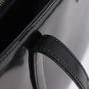 PRADA Hand Bag Patent Black Silver Auth ka6287-8
