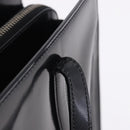 PRADA Hand Bag Patent Black Silver Auth ka6287-9