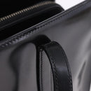 PRADA Hand Bag Patent Black Silver Auth ka6287-19