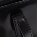PRADA Hand Bag Patent Black Silver Auth ka6287-20