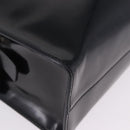 PRADA Hand Bag Patent Black Silver Auth ka6287-21