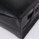 PRADA Hand Bag Patent Black Silver Auth ka6287-22