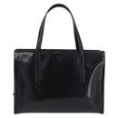 PRADA Hand Bag Patent Black Silver Auth ka6287-13