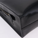 PRADA Hand Bag Patent Black Silver Auth ka6287-23