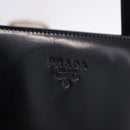 PRADA Hand Bag Patent Black Silver Auth ka6287-25