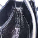 PRADA Hand Bag Patent Black Silver Auth ka6287-28