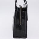 PRADA Hand Bag Patent Black Silver Auth ka6287-3