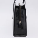 PRADA Hand Bag Patent Black Silver Auth ka6287-4