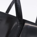 PRADA Hand Bag Patent Black Silver Auth ka6287-15