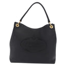 PRADA Shoulder Bag Leather Black Gold Tone Auth ka6289M-13