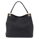 PRADA Shoulder Bag Leather Black Gold Tone Auth ka6289M-2