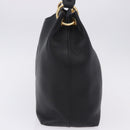 PRADA Shoulder Bag Leather Black Gold Tone Auth ka6289M-3