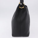 PRADA Shoulder Bag Leather Black Gold Tone Auth ka6289M-4
