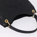PRADA Shoulder Bag Leather Black Gold Tone Auth ka6289M-5