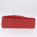 GUCCI Bamboo Hand Bag Suede Red Gold Tone 002 853 0259 Auth ka6291-8
