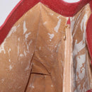 GUCCI Bamboo Hand Bag Suede Red Gold Tone 002 853 0259 Auth ka6291-28