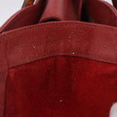 GUCCI Bamboo Hand Bag Suede Red Gold Tone 002 853 0259 Auth ka6291-7