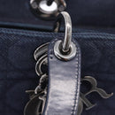 Christian Dior Lady Dior Canage Hand Bag Denim 2way Blue Silver Auth ka6292V-10