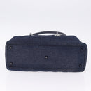 Christian Dior Lady Dior Canage Hand Bag Denim 2way Blue Silver Auth ka6292V-17