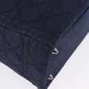 Christian Dior Lady Dior Canage Hand Bag Denim 2way Blue Silver Auth ka6292V-18