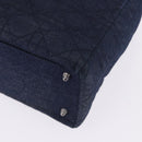 Christian Dior Lady Dior Canage Hand Bag Denim 2way Blue Silver Auth ka6292V-19