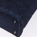 Christian Dior Lady Dior Canage Hand Bag Denim 2way Blue Silver Auth ka6292V-21