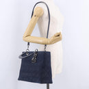Christian Dior Lady Dior Canage Hand Bag Denim 2way Blue Silver Auth ka6292V-32
